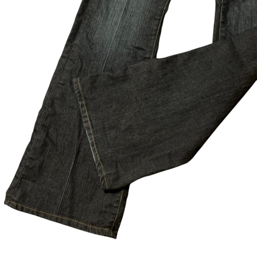 PAIGE Anthropologie Deep Dark Indigo Skyline Low Rise Bootcut Western Wide Jeans - Picture 6 of 15
